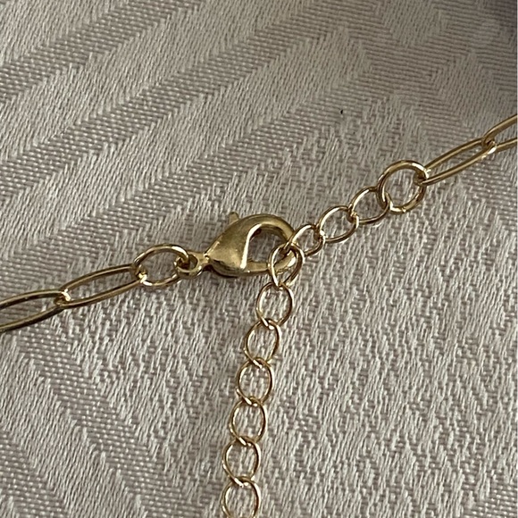 PANACEA 14K Gold Plated Paper Clip Chain Luxe Initial Necklace Letter A - Picture 9 of 10